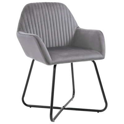 Chaise de salle à manger rembourrée avec pieds en métal pour le salon