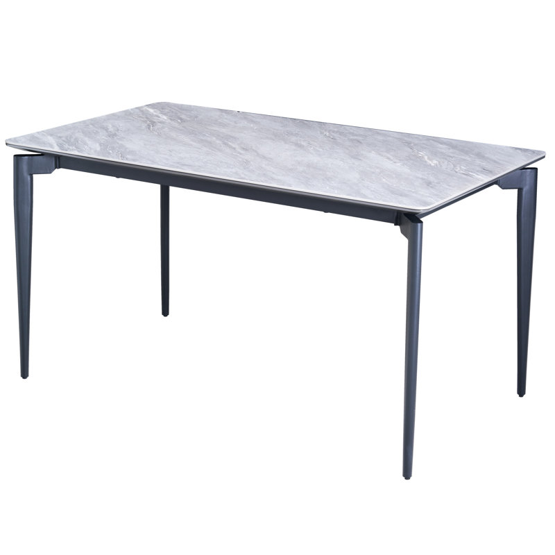 Table de plâtre en pierre frittée avec pieds noirs, spacieuse pour 6 à 8 tables de sculpture supérieures, pour