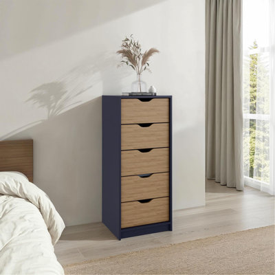 5 Drawers Tall Dresser, Pull Out System