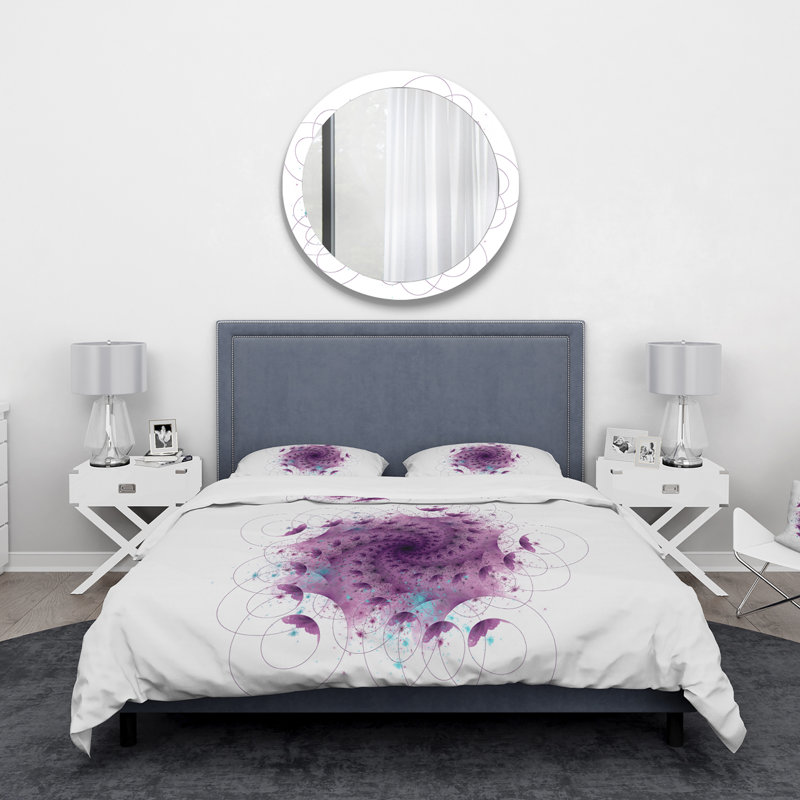 Spirale abstraite fuchsia - ensemble de housse de couette moderne - microfibre de polyester