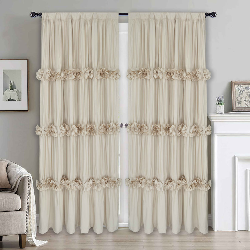 Room Darkening Curtain Pair, Camel, 42"W x 63"L