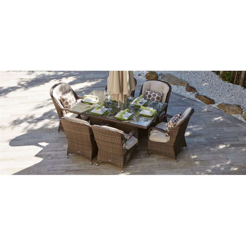 Ensemble de salle à manger rectangulaire pour 6 personnes 62,99 po Algird, Brun