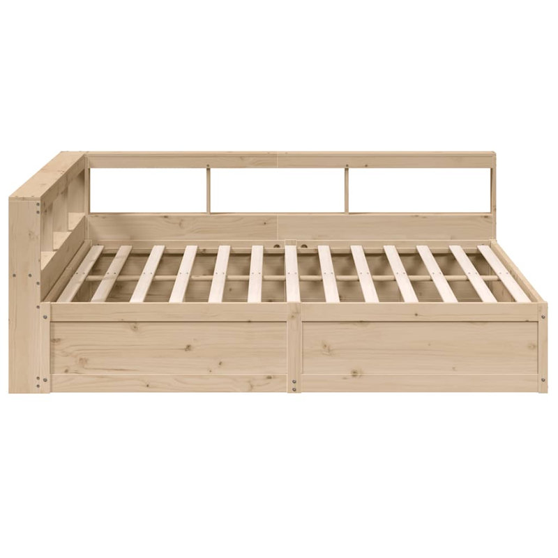 Solid Wood Storage Bed, Brown, Super King (6')