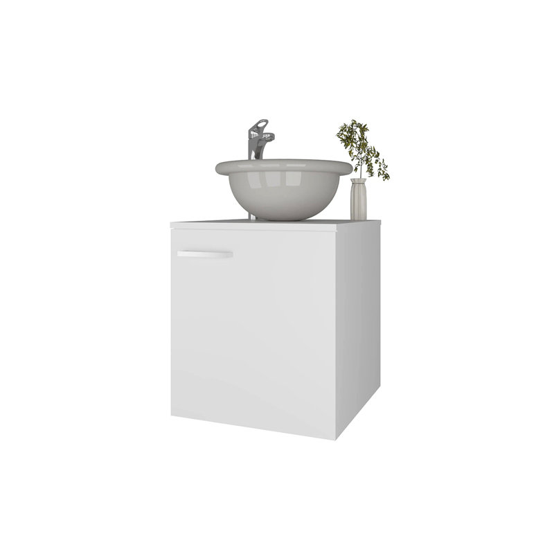  Meuble-lavabo avec lavabo et robinet intégrés, Blanc