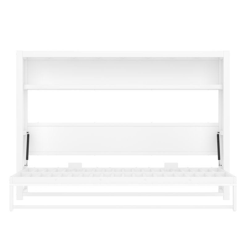 Lit escamotable avec tablettes, lit escamotable en métal avec design pliable et peu encombrant