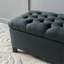 Gris foncé contemporain avec texture de boutons et coutures en losanges, l 50,94 po x P 17,68 po, H 16,63 po, bois de bouleau et tissu gris, largeur, profondeur, hauteur, capitonnage-747913804