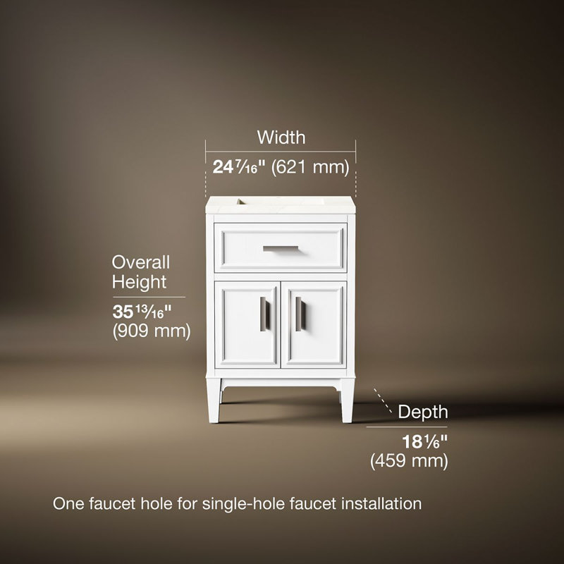 Southerk 30-In Bathroom Vanity Set, White, 24"