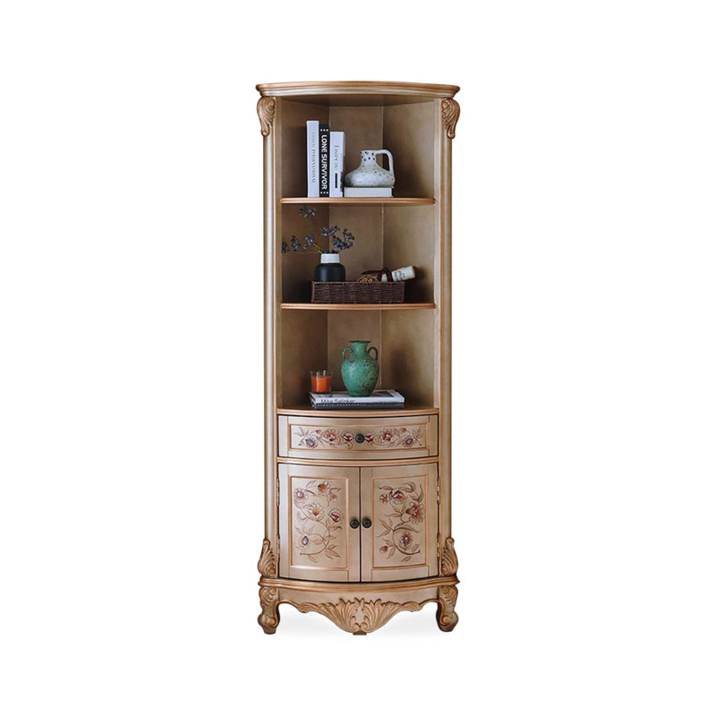 Armoire de coin en bois manufacturé beige