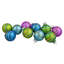 Ornements en forme de boule de Noël en verre vert et bleu 10ct 1,75 "(45mm)