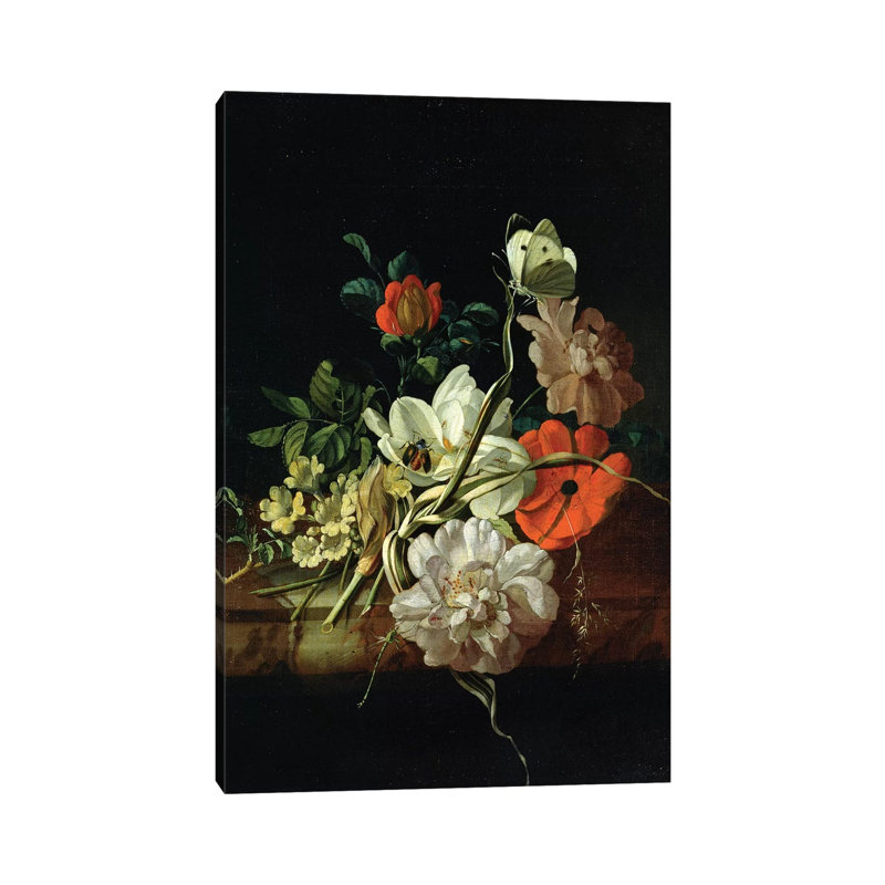 Still Life With Flowers by Rachel Ruysch - Wrapped Canvas Print