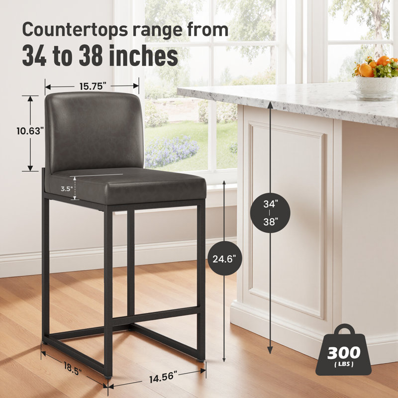 61cm Bar Stool, Grey