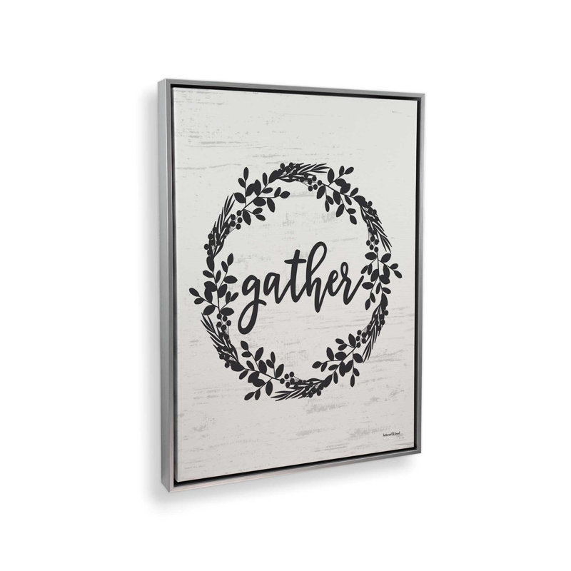 «Gather Wreath» par Art graphique, Toile avec cadre, Argent, L 18 po x H 24 po