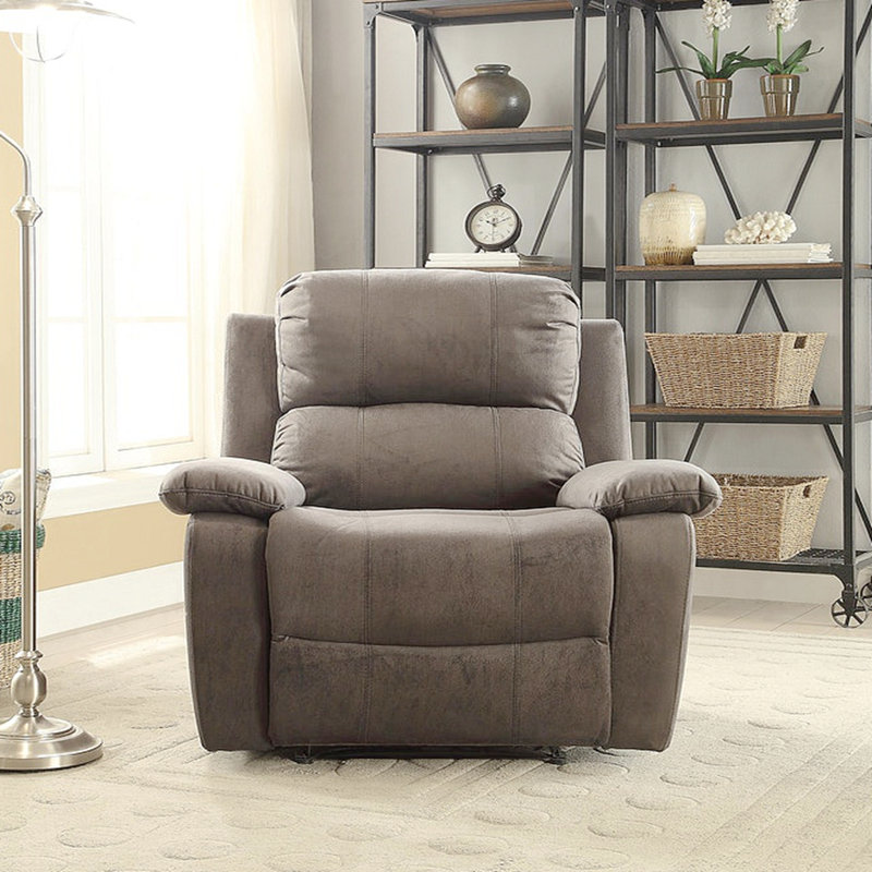 Fauteuil inclinable en microfibre polie, Brun