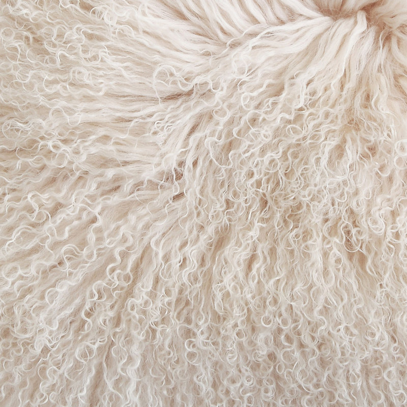 Jiana Mongolian Faux Fur Throw Pillow, Clear
