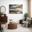 Œuvre abstraite, composition de flux de marbre doré noir, photos de salon moderne, impression sur toile encadrée-126093218-126093215