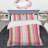 Pink and Green Striped Pattern - Abstract Duvet Cover Set - Microfiber Polyester