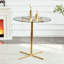 Table haute de bar ronde en verre, table de bar ronde de 36 pouces, plateau en verre trempé, support robuste à quatre colonnes chromées, convient aux tables de bar rondes transparentes dans les petits espaces.