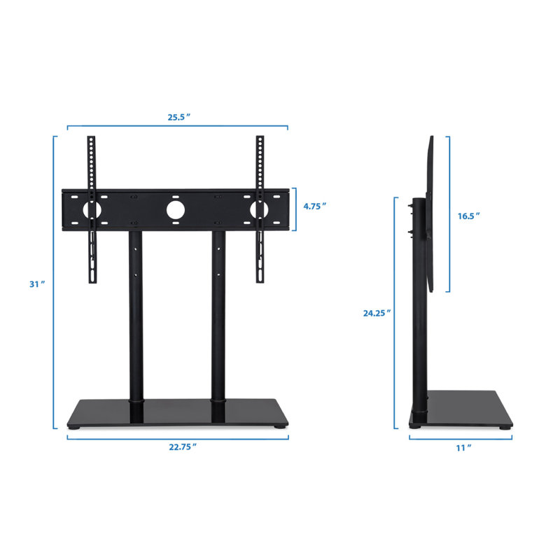 Mount-It Universal Tabletop TV Stand and AV Media Fixed Desktop Mount Fits 32" - 55" LCD/LED/Plasma