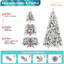 Arbre de Noël recouvert de neige 6 pi, 752 pointes, branches, conception à charnières, support en métal convenant aux installations saisonnières