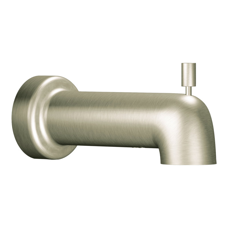 Garniture de bec de baignoire murale à poignée simple avec inverseur de niveau, Nickel brossé