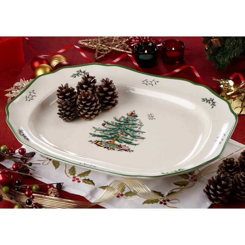 Spode Christmas Tree Sculpted Platter 19"
