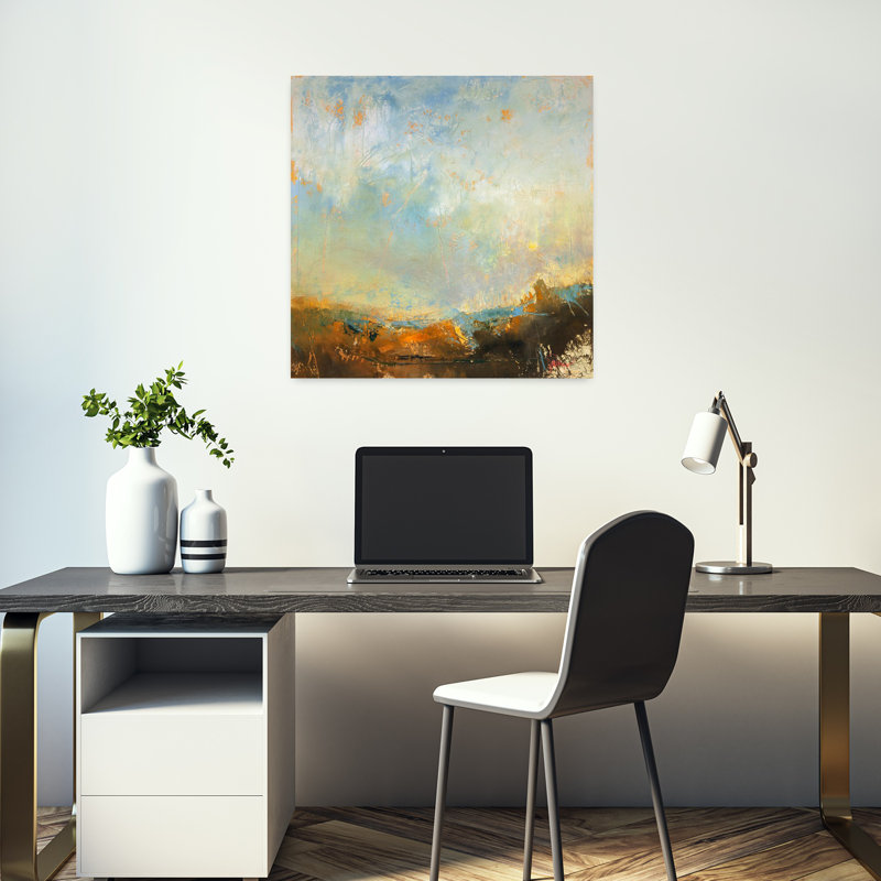 Échafaudage, paysage contemporain abstrait, art naturel, H 18 po x l 18 po