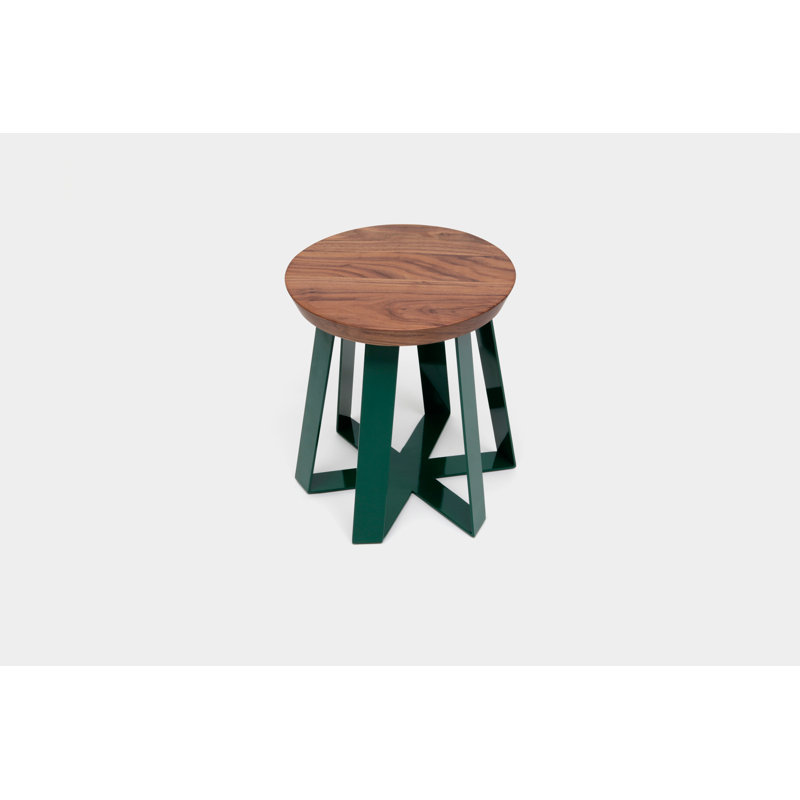 ARS Accent Stool, Green, Walnut