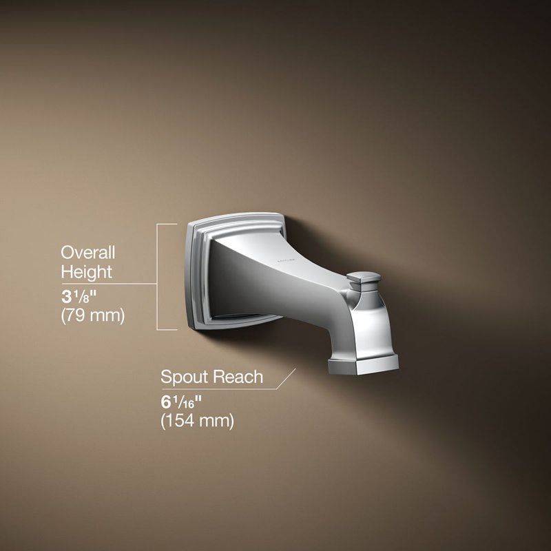 Riff Wall-Mount Diverter Bath Spout, White