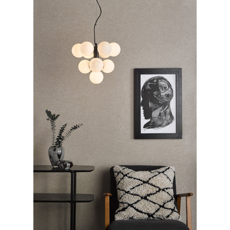 Vine 10LT TREE PENDANT BLACK CW GLS, Matt Black/Opal