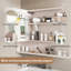Miroir en aluminium pour armoire à pharmacie avec lumière DEL 3 couleurs, désembuage et rangement pour cosmétiques, 35 x 28 pouces-1839635575