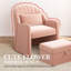 Fauteuil d'appoint en velours demi-tonneau avec repose-pieds-111178579