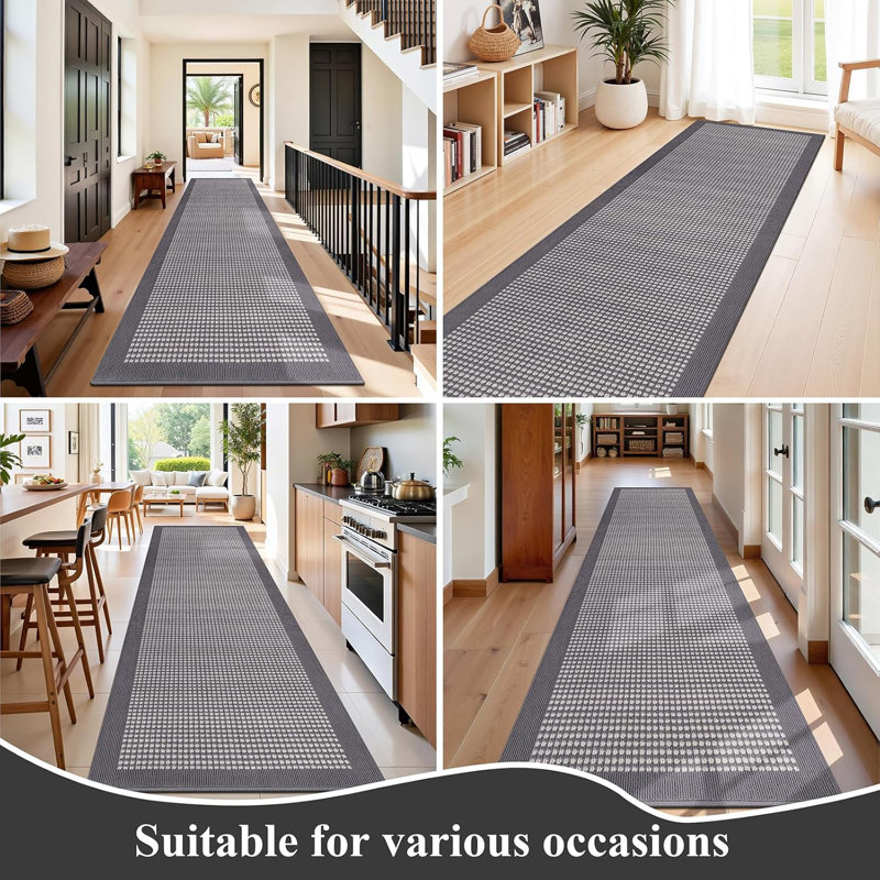 Area Rug, Gray, Runner 2'8" x 12'