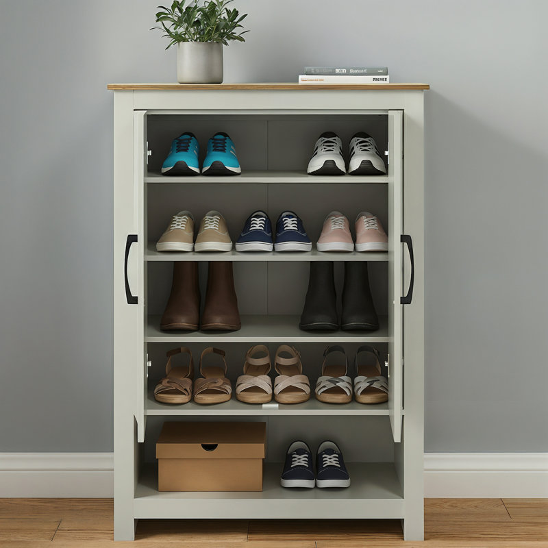 Limestone 3ft Shoe Cabinet, Light Grey