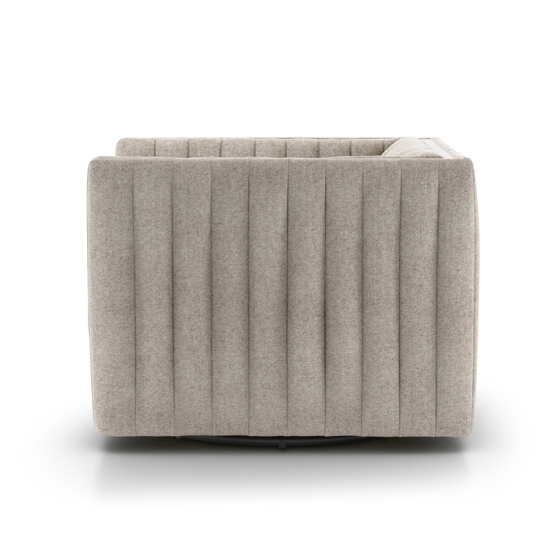 Augustine Swivel Armchair, Orly Natural Polyester