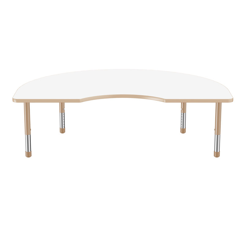 Table d'activité Kidney effaçable à sec avec pieds réglables - tableau blanc / sable, Whiteboard/Sand, Épais, Haricot