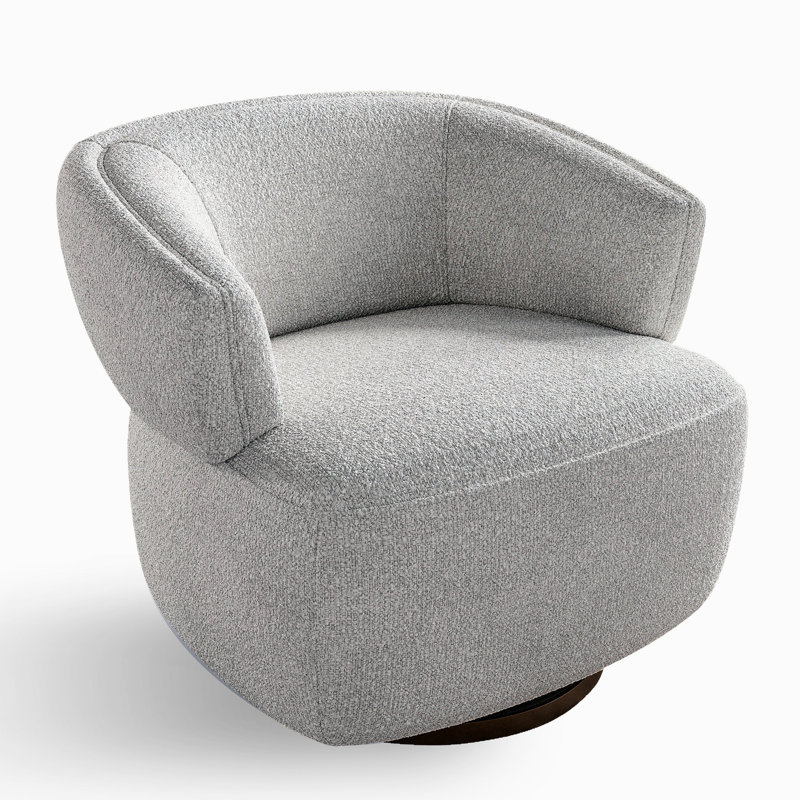 Chaise pivotante à 360 degrés en gris - entièrement assemblée, revêtement en tissu, base en métal stable - tissu, Gris