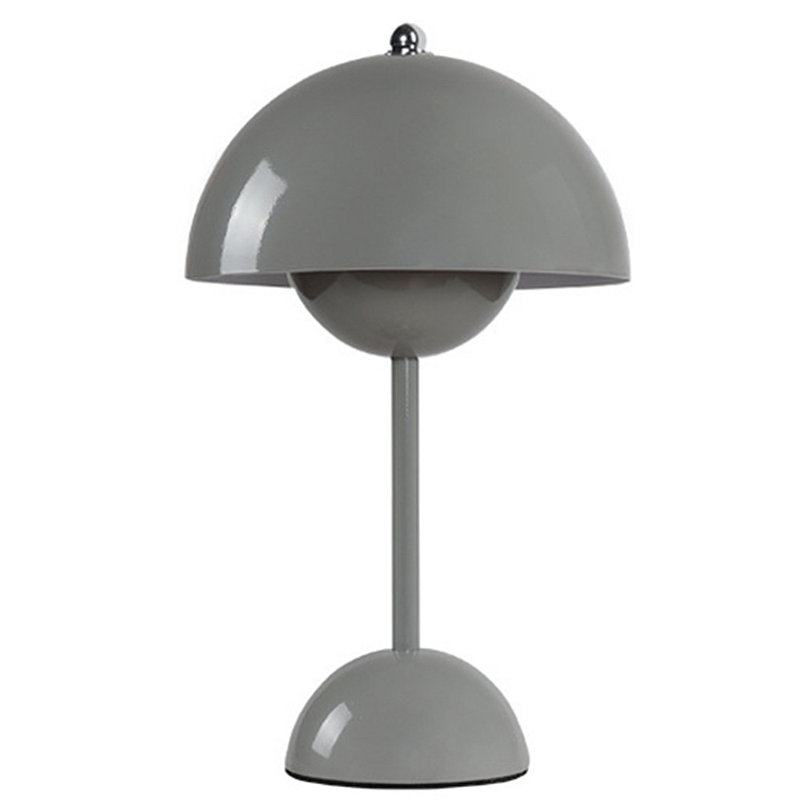 TRIXES Rechargeable Table Lamp Mushroom Lamp - Dimmable, 3-Modes, USB Chargeable Indoor Lamp, Grey