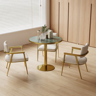 Tables de salle à manger modernes avec faux marbre, pierre frittée 32 pouces