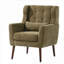 Fauteuil d'appoint en chenille vert olive rembourré Chenille
