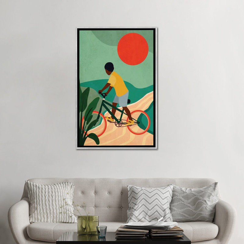 Stay Home No. 7 - impression d'art graphique, Toile avec cadre argenté, Pas de tapis, H 48 po x l 32 po x P 1,5 po