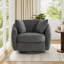 Fauteuil d'appoint pivotant moderne de 38 po de large avec rangement sous le siège et 2 coussins amovibles-1426182123