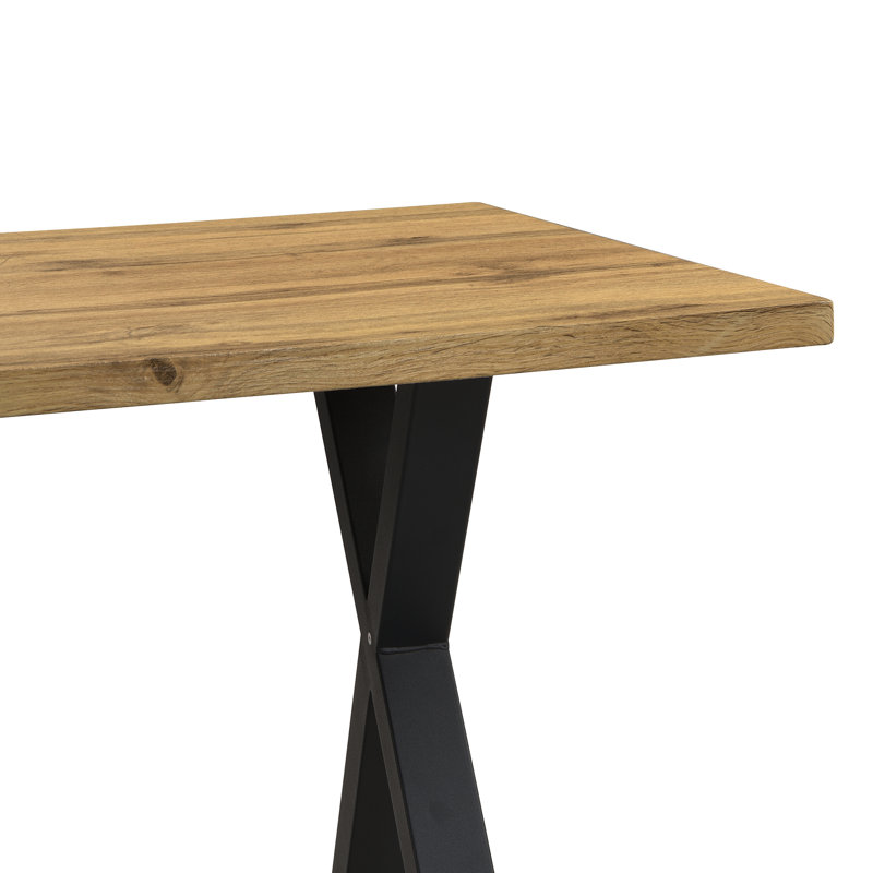 Dining Table With Cross-leg, Natural Wood