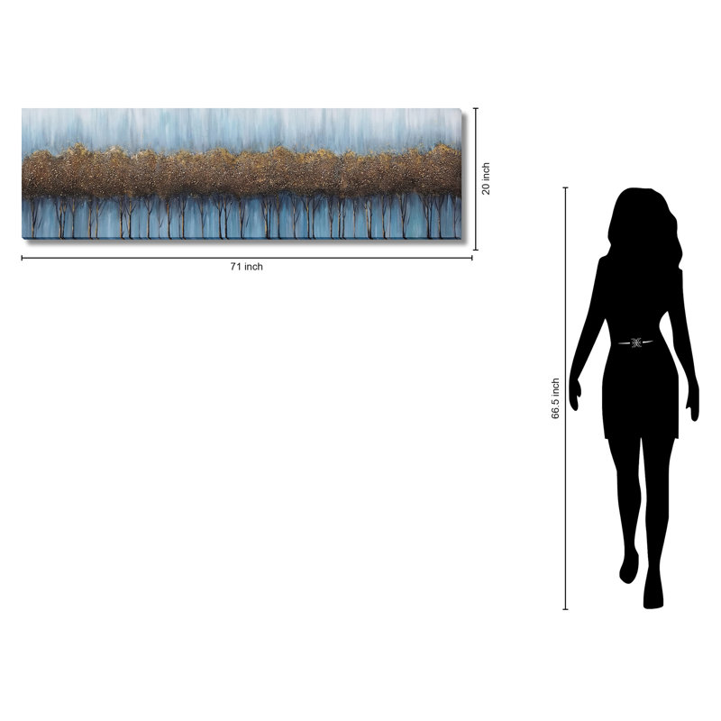 Art mural sur toile Golden Dusk Woodland - 20 po x 71 po