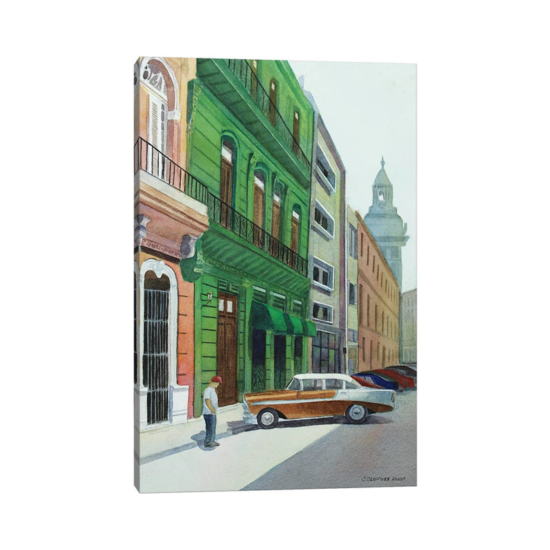 Bel Air In Havana by Cory Clifford - Painting on Canvas, 66.04cm H x 45.72cm W x 3.81cm D, Wrapped Canvas