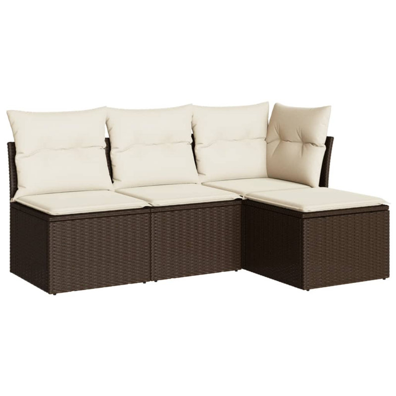 Vidaxl Garden Sofa Set Brown, Cream White