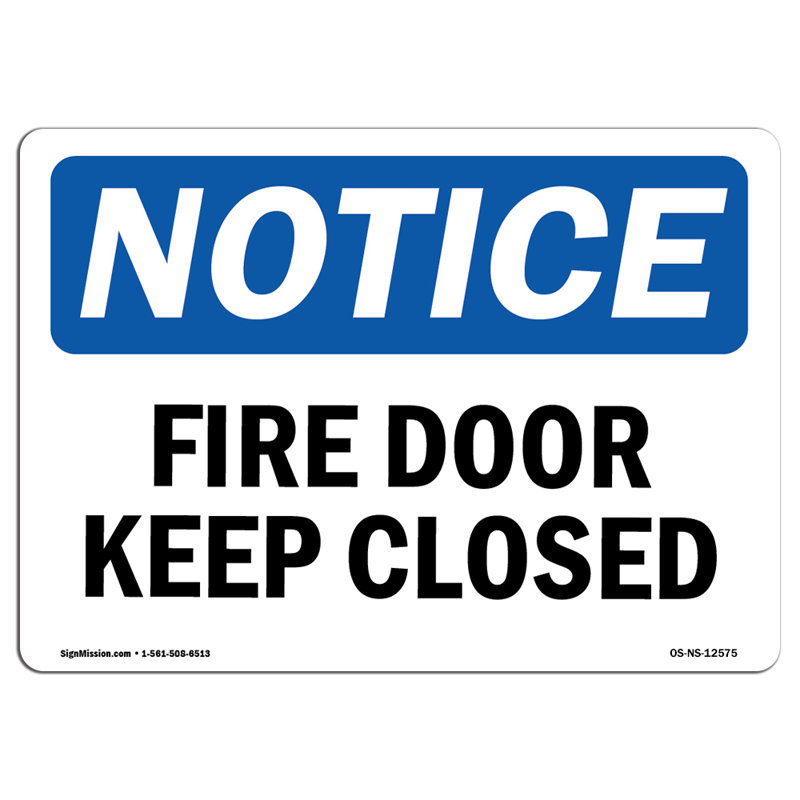 Fire Door Keep Closed Decal 5" X 3.5", 3.5" H x 5" W x 0.1" D