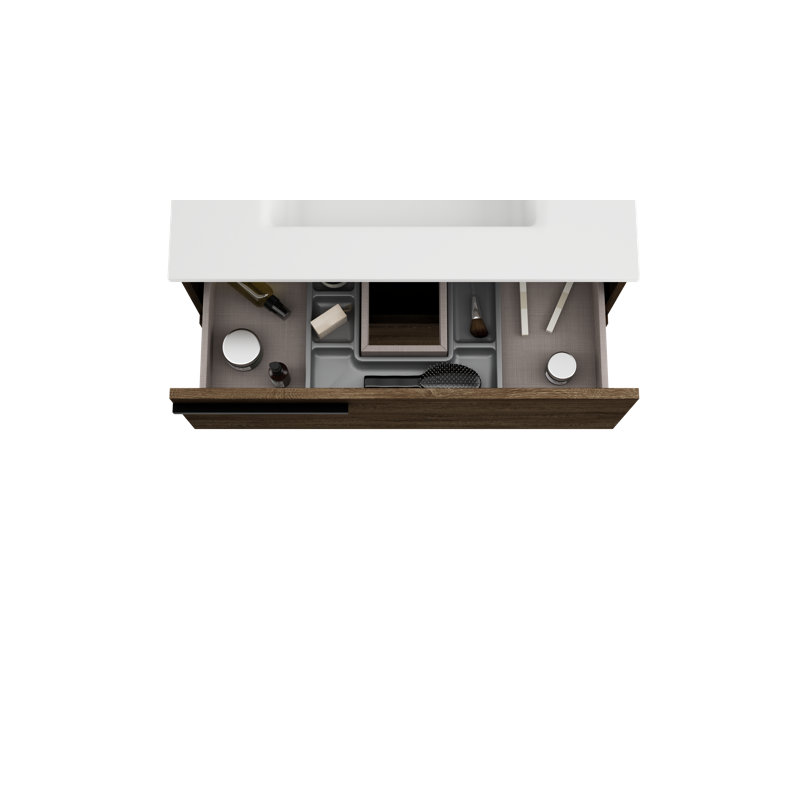 Ensemble de meuble-lavabo simple 32 po, Noyer foncé