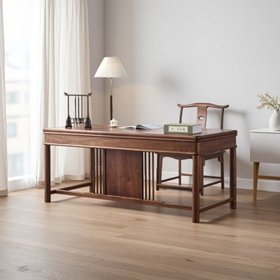 A walnut bookshelf with partitions