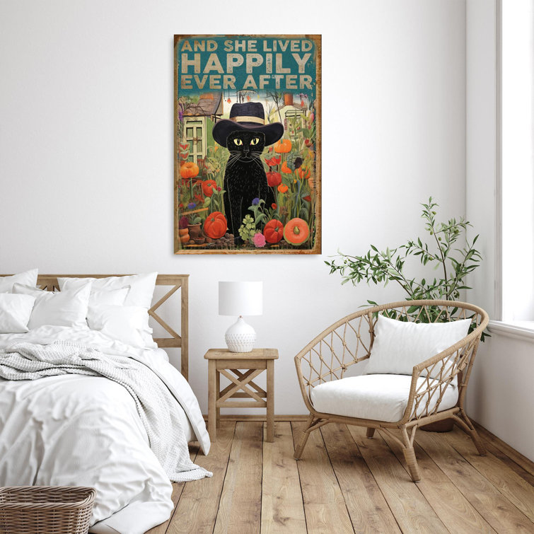 Trinx Black Cat And She Lived Happily Ever After 1 - 1 P Black Cat And She  Lived Happily Ever After 1 On Canvas Print