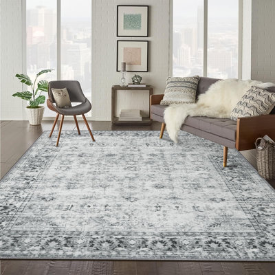  Tapis en peluche Grand Persian Bloom - Élégant accent floral avec base antidérapante